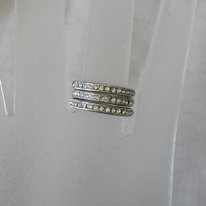 Vintage Set of  Lab White Diamond Eternity Rings Platinum with Multiple Channels